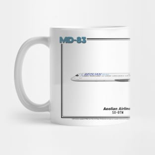 McDonnell Douglas MD-83 - Aeolian Airlines (Art Print) Mug